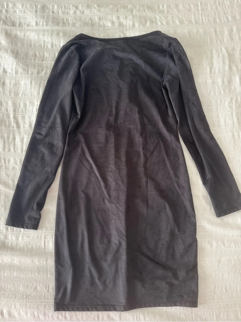 Black Long-Sleeve Lace-Up Bodycon Dress